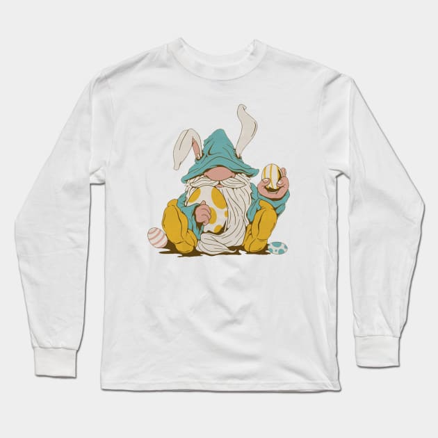 Easter Bunny Spring Gnome Easter Egg Hunting And Basket Gift Long Sleeve T-Shirt by lunacreat